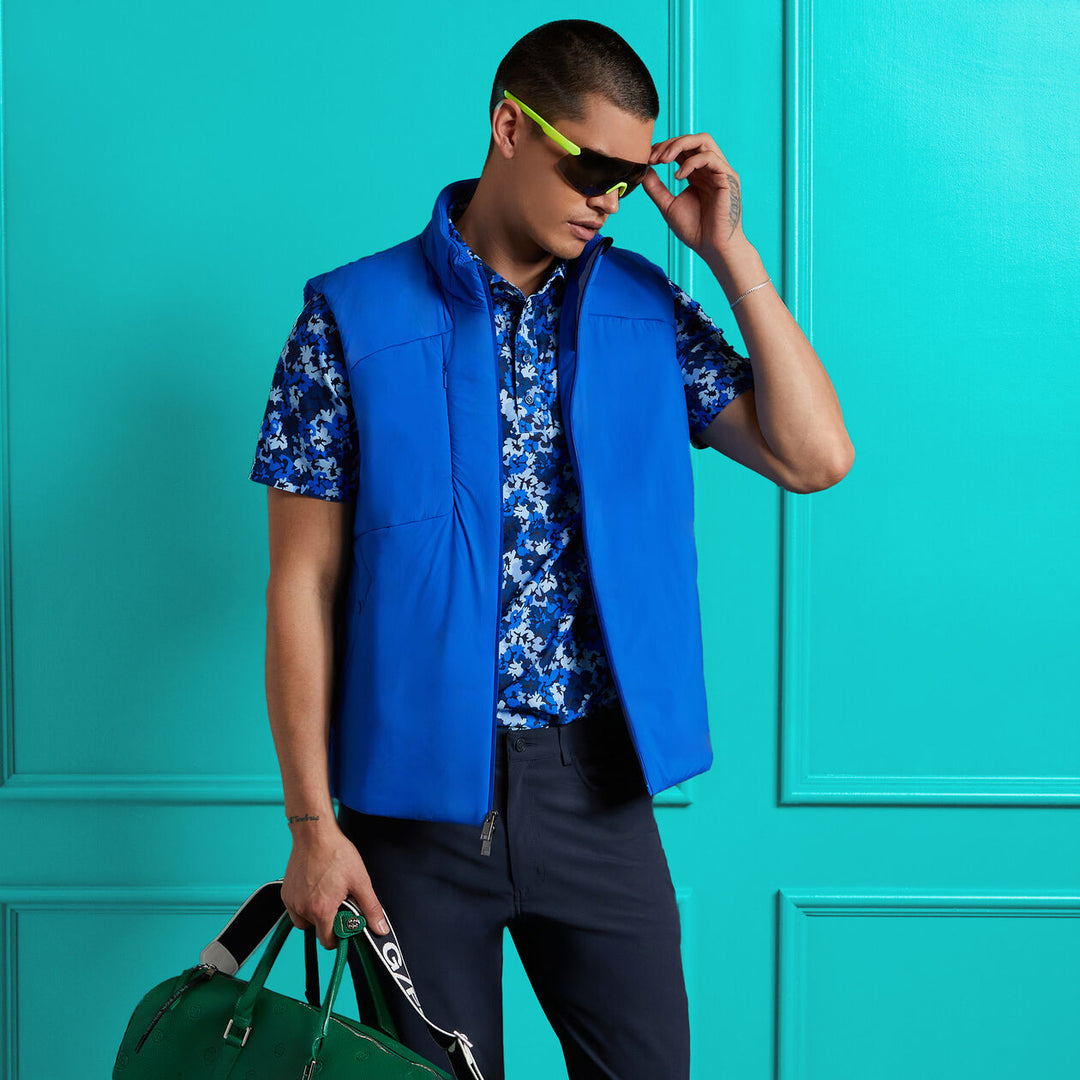 G/FORE MENS CAMO FLORAL TECH PIQUÉ POLO - RACER
