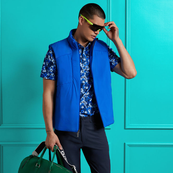 G/FORE MENS CAMO FLORAL TECH PIQUÉ POLO - RACER