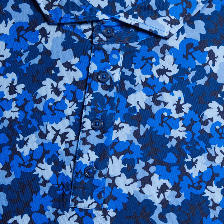 G/FORE MENS CAMO FLORAL TECH PIQUÉ POLO - RACER