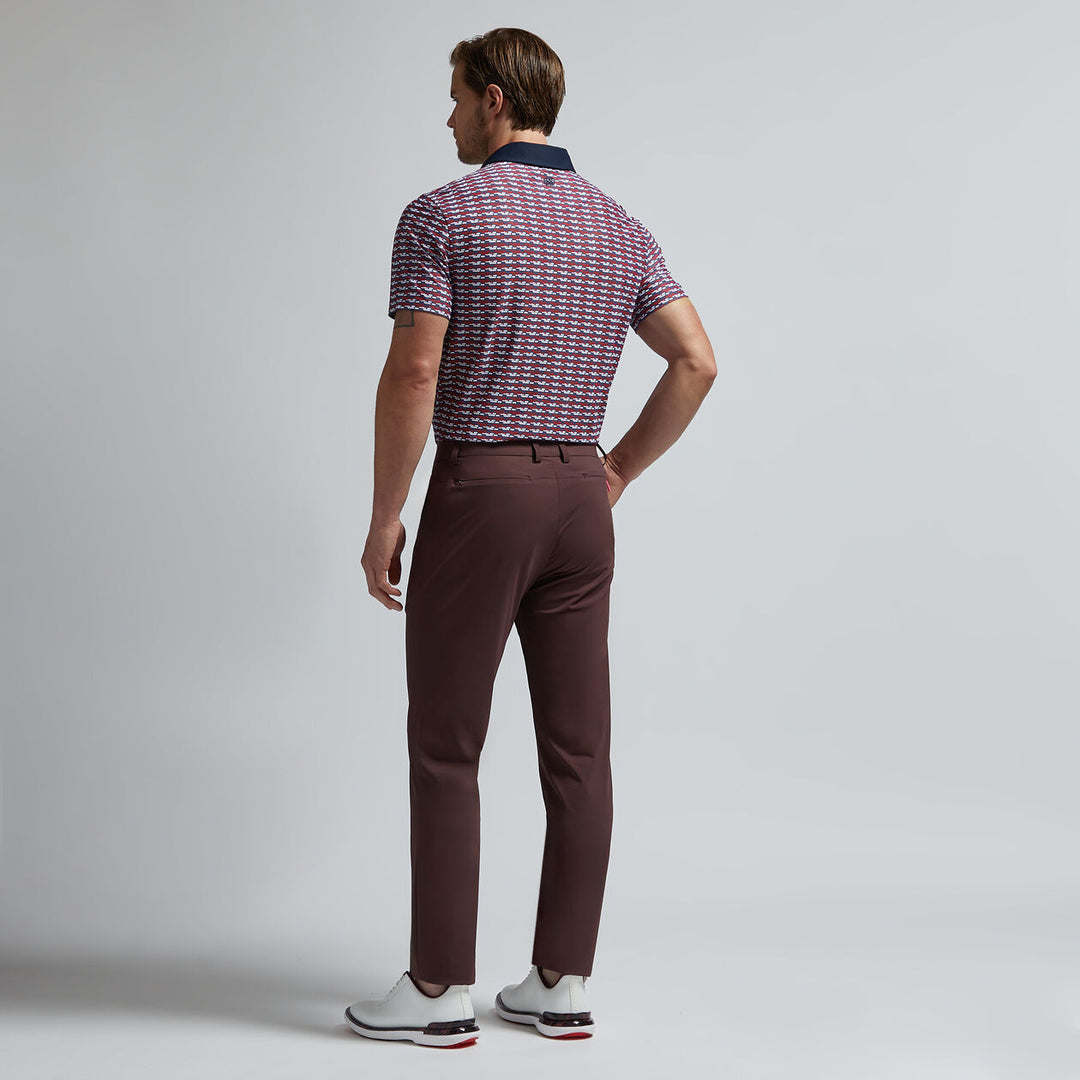 G/FORE MENS BRICK STRIPE TECH PIQUÉ POLO - CABERNET
