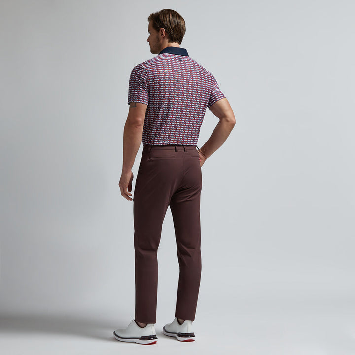 G/FORE MENS BRICK STRIPE TECH PIQUÉ POLO - CABERNET