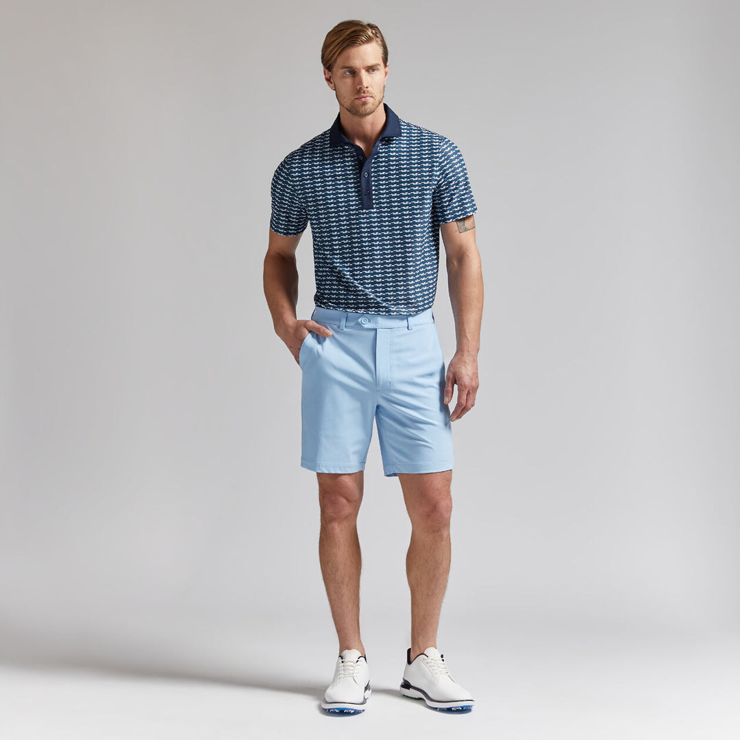 G/FORE MENS BRICK STRIPE TECH PIQUÉ POLO - DEEP SEA