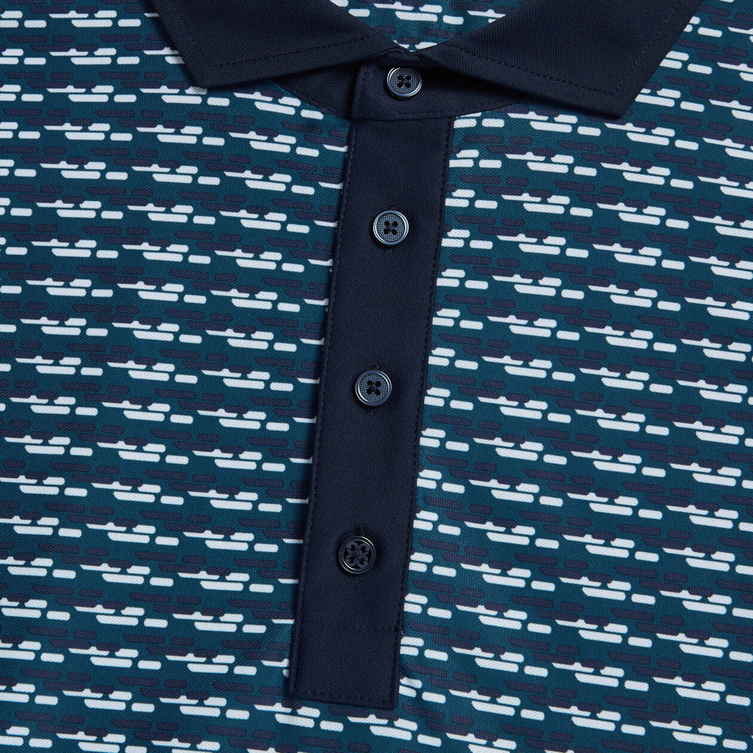 G/FORE MENS BRICK STRIPE TECH PIQUÉ POLO - DEEP SEA