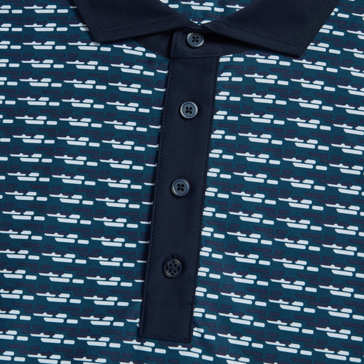 G/FORE MENS BRICK STRIPE TECH PIQUÉ POLO - DEEP SEA