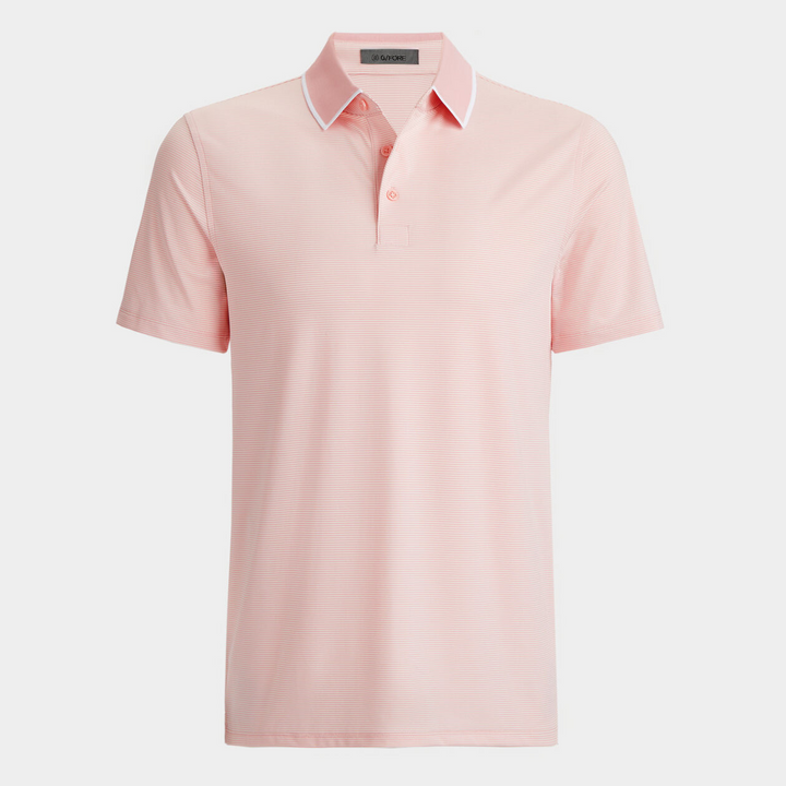 G/FORE MEN'S FEEDER STRIPE TECH JERSEY POLO - AMOUR