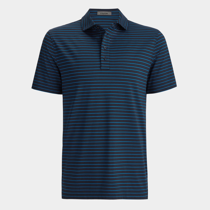 G/FORE MENS PENCIL STRIPE TECH JERSEY POLO - TWILIGHT