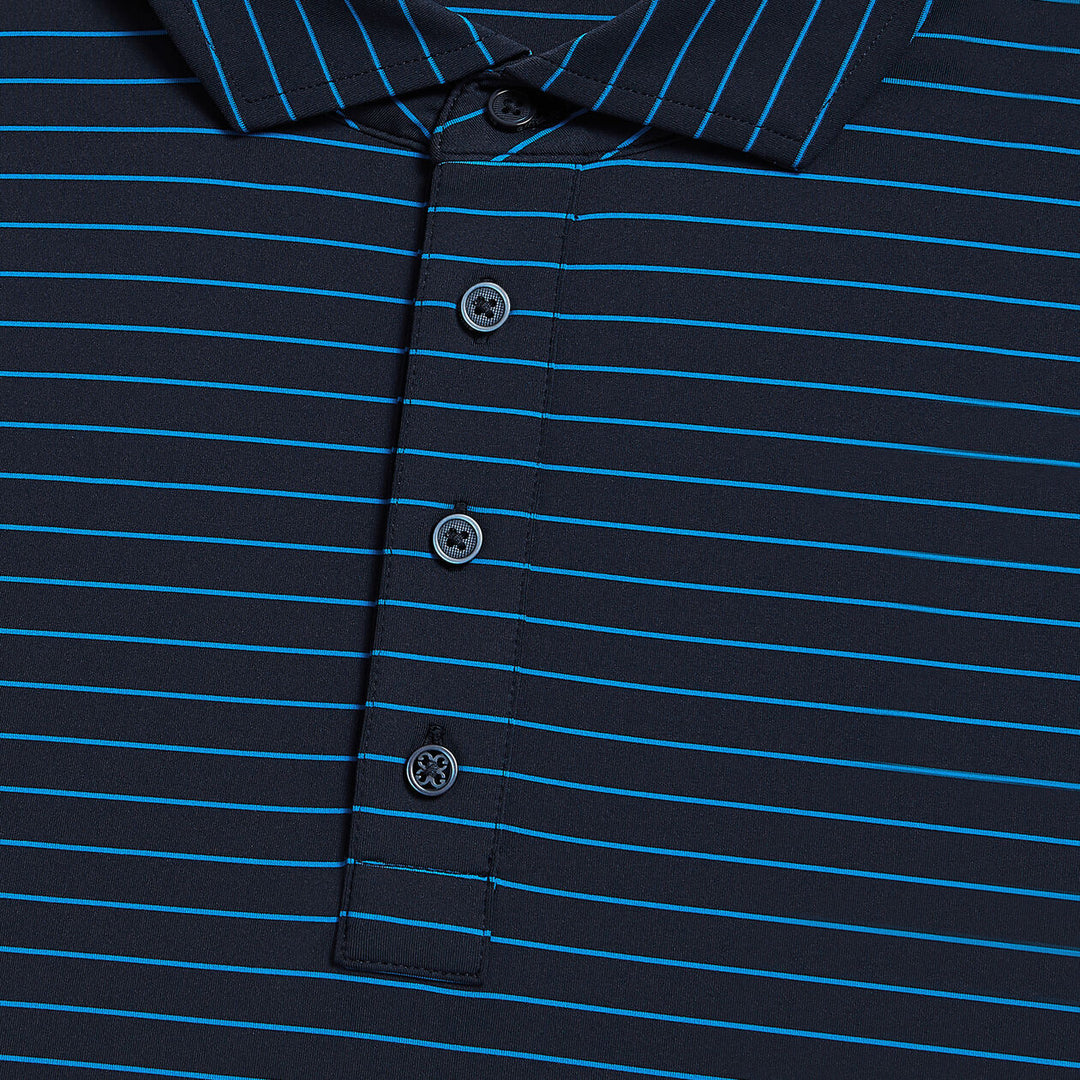 G/FORE MENS PENCIL STRIPE TECH JERSEY POLO - TWILIGHT