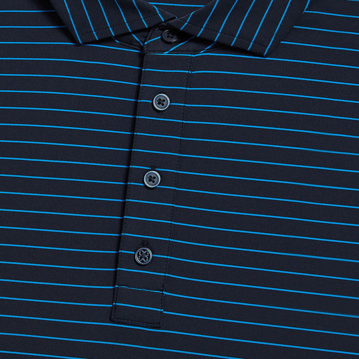 G/FORE MENS PENCIL STRIPE TECH JERSEY POLO - TWILIGHT