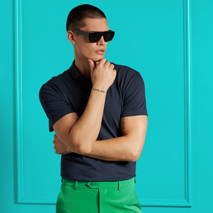 G/FORE MENS TECHNICAL COTTON BLEND POLO - TWILIGHT
