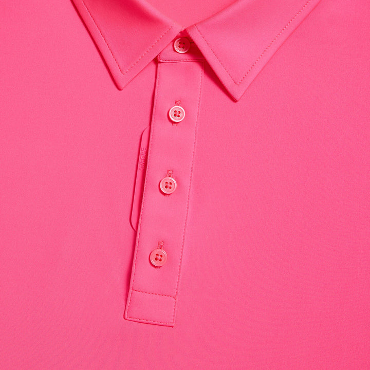 G/FORE MENS G/TAB ESSENTIAL TECH JERSEY POLO - KNOCKOUT PINK