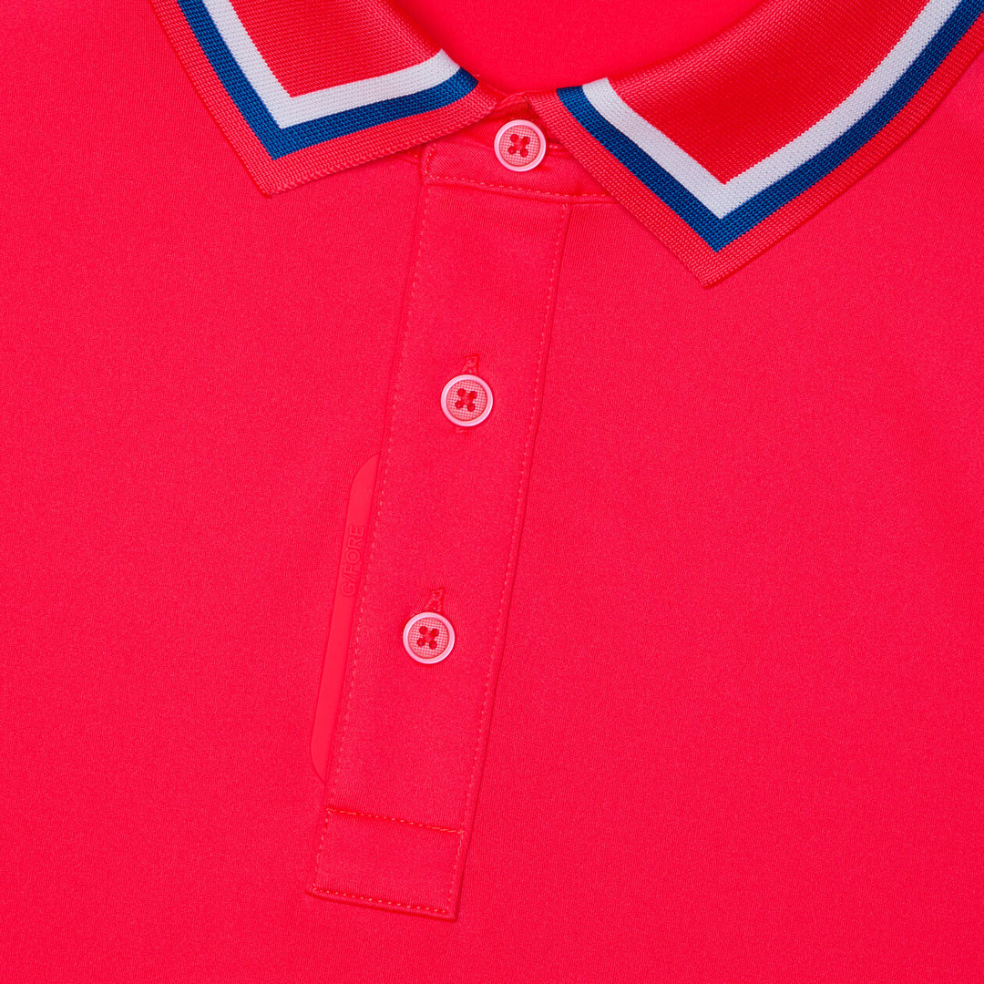 G/FORE MEN'S G/TAB ESSENTIAL TECH JERSEY BANDED SLEEVE POLO - BIRDIE