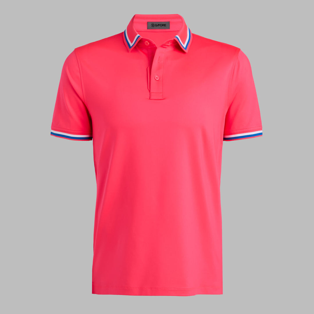 G/FORE MEN'S G/TAB ESSENTIAL TECH JERSEY BANDED SLEEVE POLO - BIRDIE