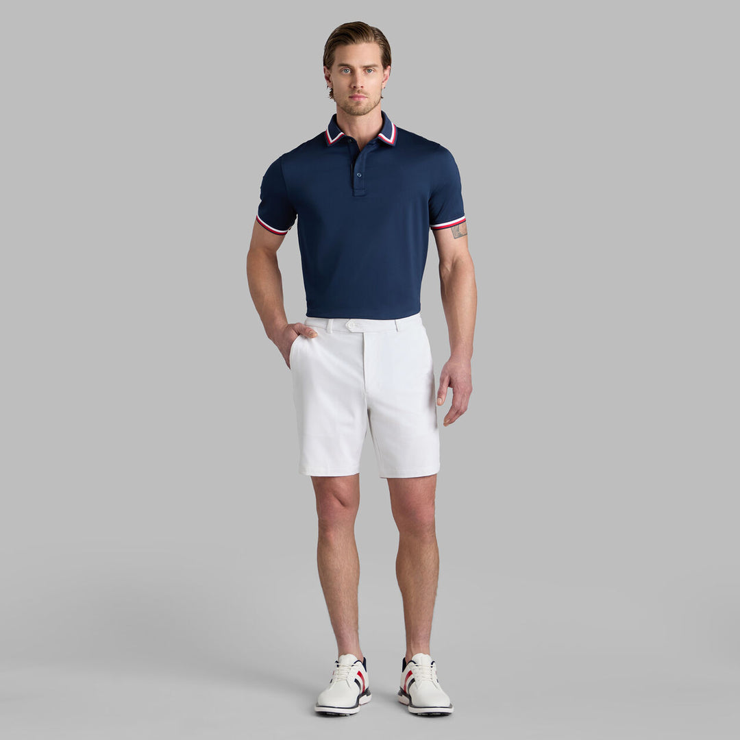 G/FORE MEN'S G/TAB ESSENTIAL TECH JERSEY BANDED SLEEVE POLO - TWILIGHT