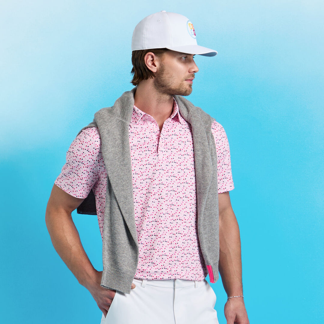 G/FORE MEN'S AYE POPPY TECH JERSEY POLO - BLUSH