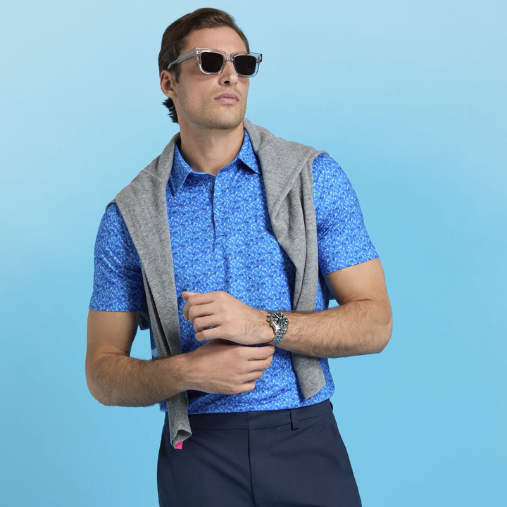 G/FORE MEN'S AYE POPPY TECH JERSEY POLO - LISBON