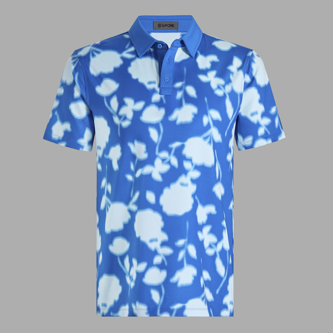 G/FORE MEN'S BLUR FLORAL TECH JERSEY POLO - LISBON
