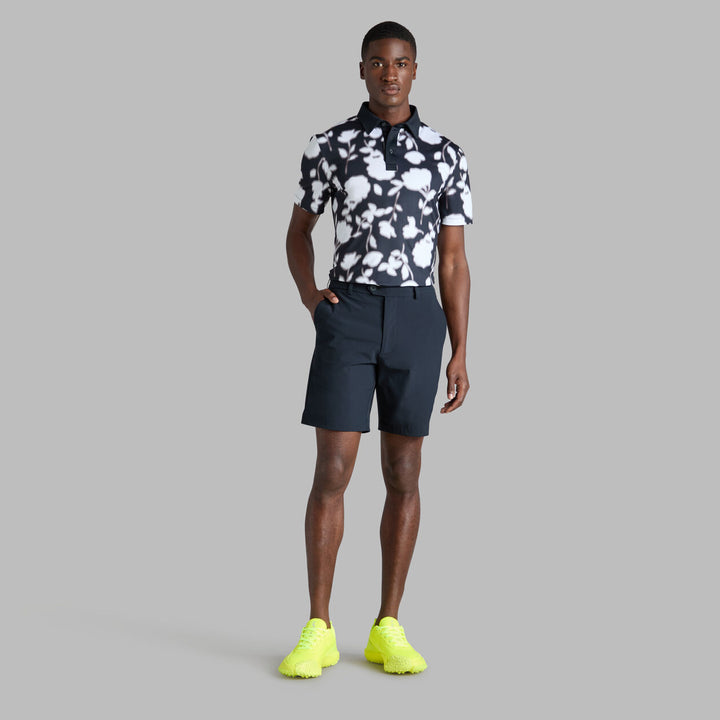 G/FORE MEN'S BLUR FLORAL TECH JERSEY POLO - ONYX