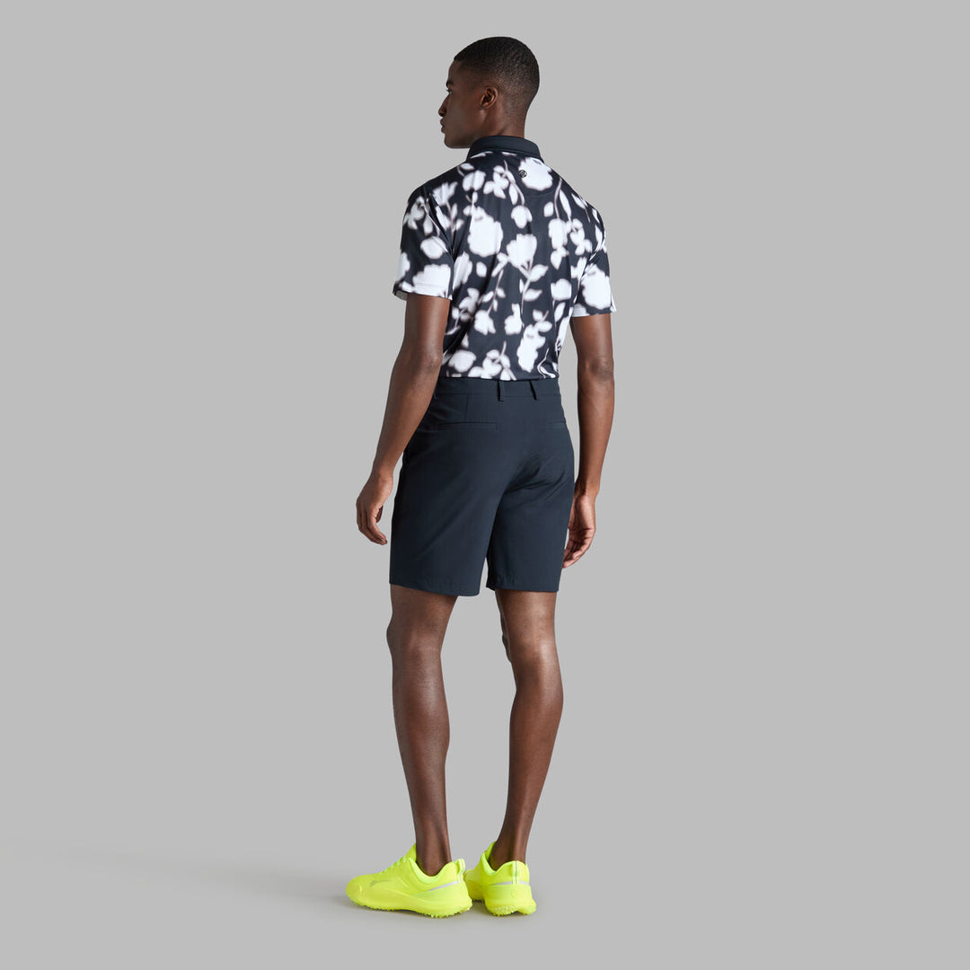G/FORE MEN'S BLUR FLORAL TECH JERSEY POLO - ONYX