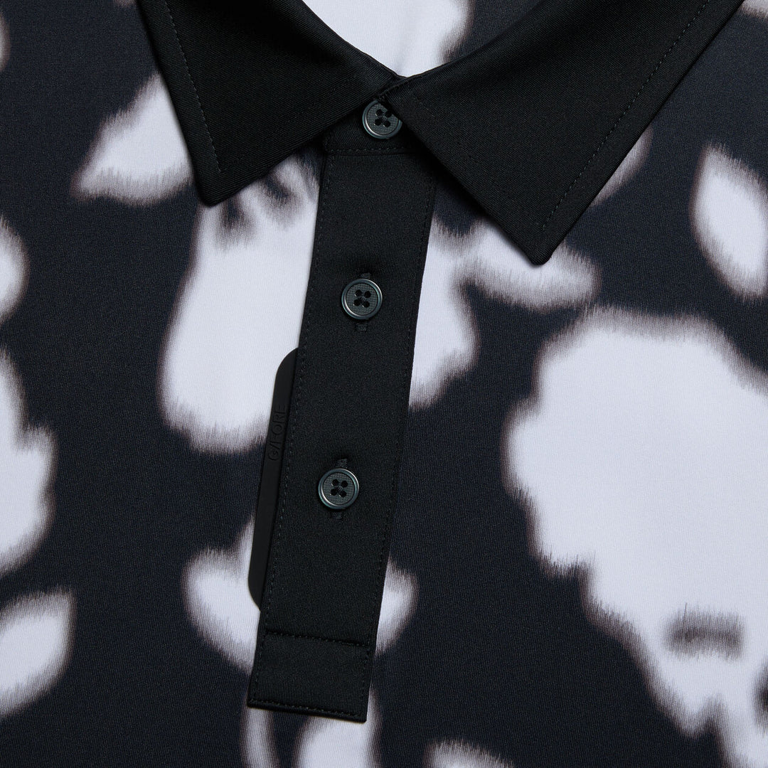 G/FORE MEN'S BLUR FLORAL TECH JERSEY POLO - ONYX