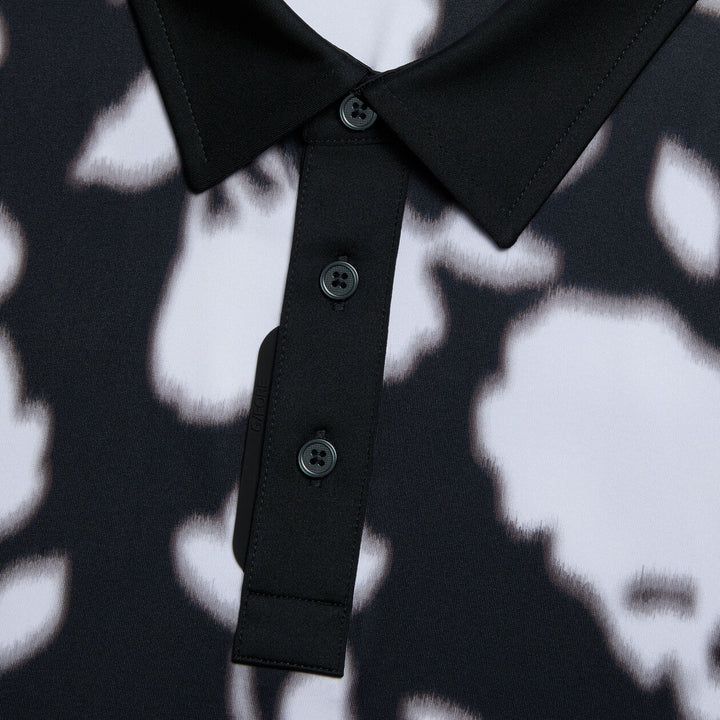 G/FORE MEN'S BLUR FLORAL TECH JERSEY POLO - ONYX