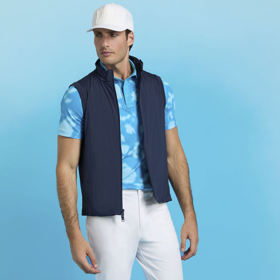 G/FORE MEN'S BLUR FLORAL TECH JERSEY POLO - VENETIAN