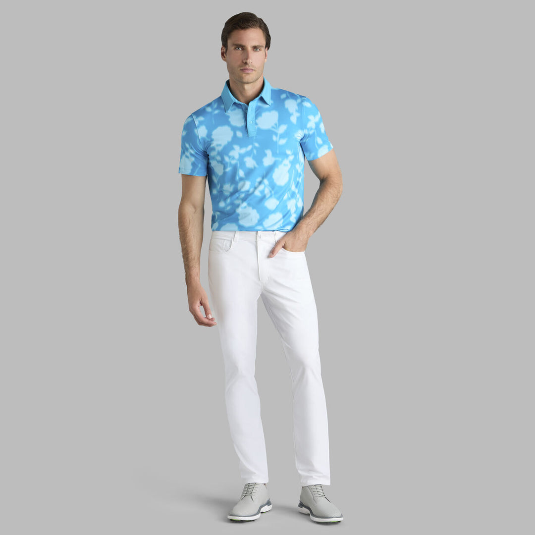 G/FORE MEN'S BLUR FLORAL TECH JERSEY POLO - VENETIAN