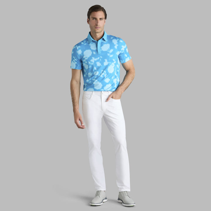 G/FORE MEN'S BLUR FLORAL TECH JERSEY POLO - VENETIAN