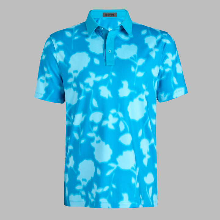G/FORE MEN'S BLUR FLORAL TECH JERSEY POLO - VENETIAN