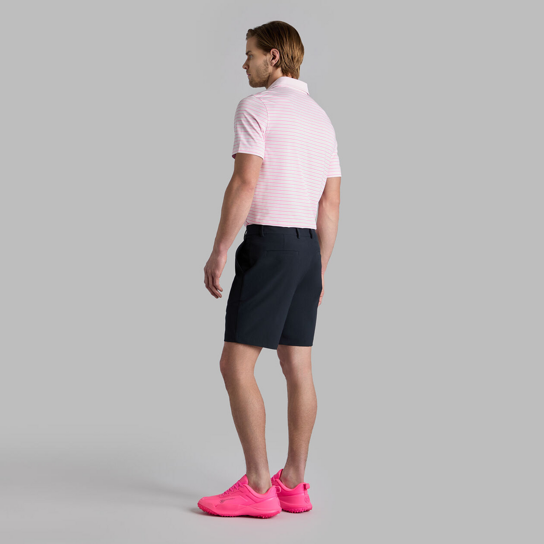 G/FORE MEN'S FEEDER STRIPE TECH JERSEY POLO - BLUSH