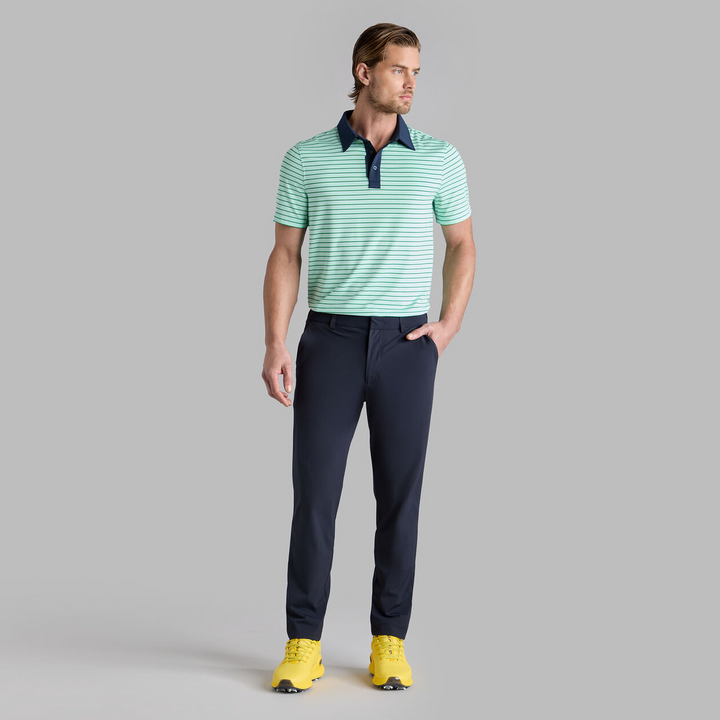 G/FORE MEN'S FEEDER STRIPE TECH JERSEY POLO - MENTHOL
