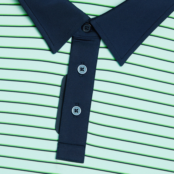 G/FORE MEN'S FEEDER STRIPE TECH JERSEY POLO - MENTHOL