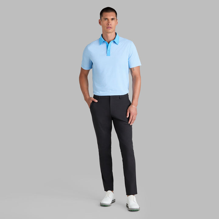 G/FORE MEN'S FEEDER STRIPE FINE TECH JERSEY POLO - AZUL