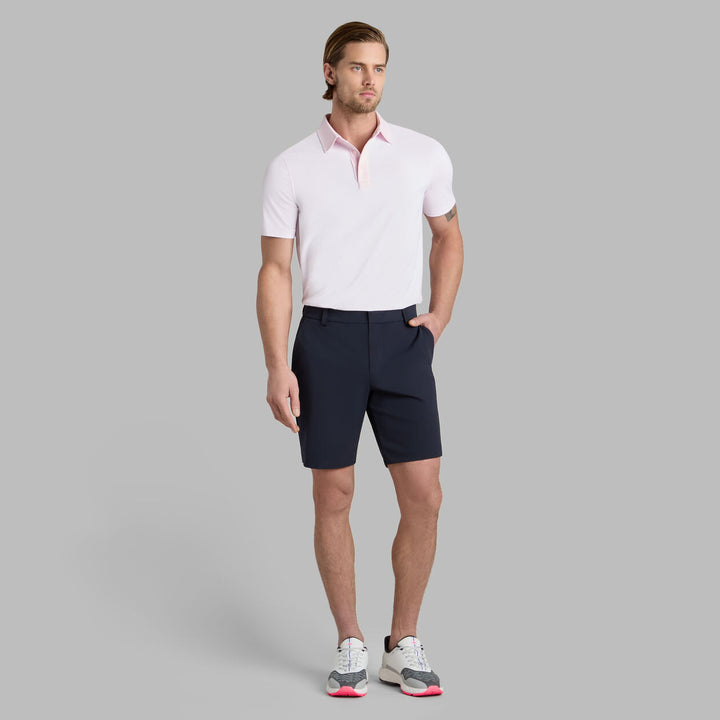 G/FORE MEN'S FEEDER STRIPE FINE TECH JERSEY POLO - BLUSH