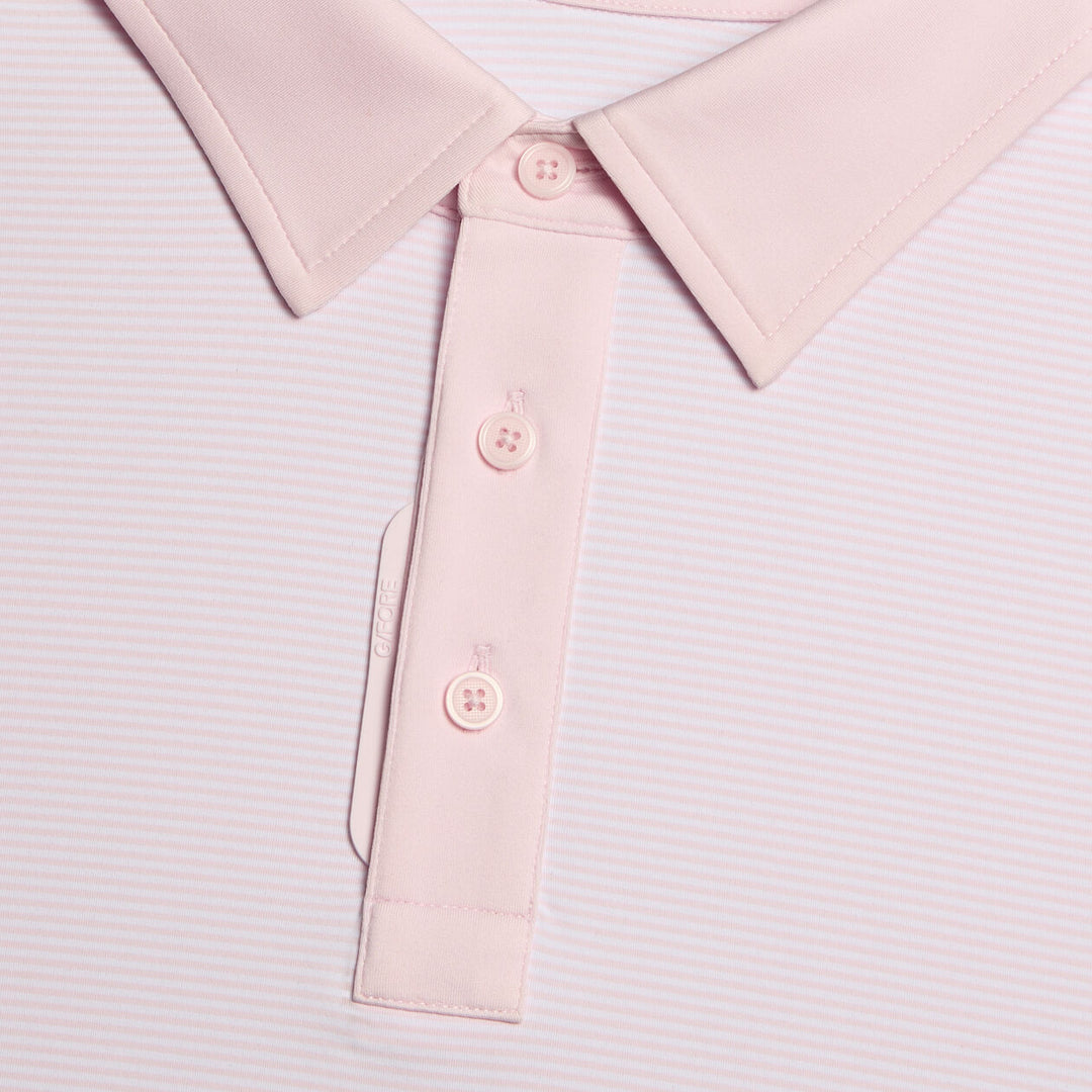G/FORE MEN'S FEEDER STRIPE FINE TECH JERSEY POLO - BLUSH