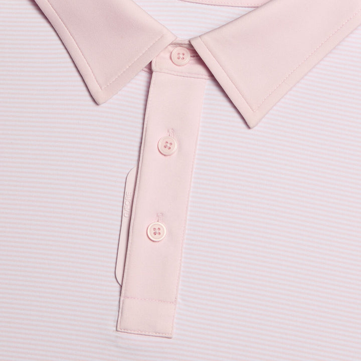 G/FORE MEN'S FEEDER STRIPE FINE TECH JERSEY POLO - BLUSH