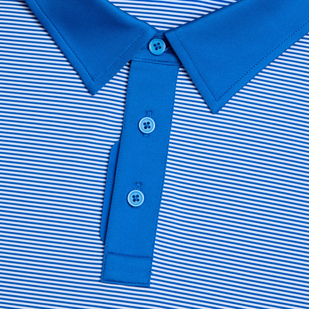 G/FORE MEN'S FEEDER STRIPE FINE TECH JERSEY POLO - LISBON