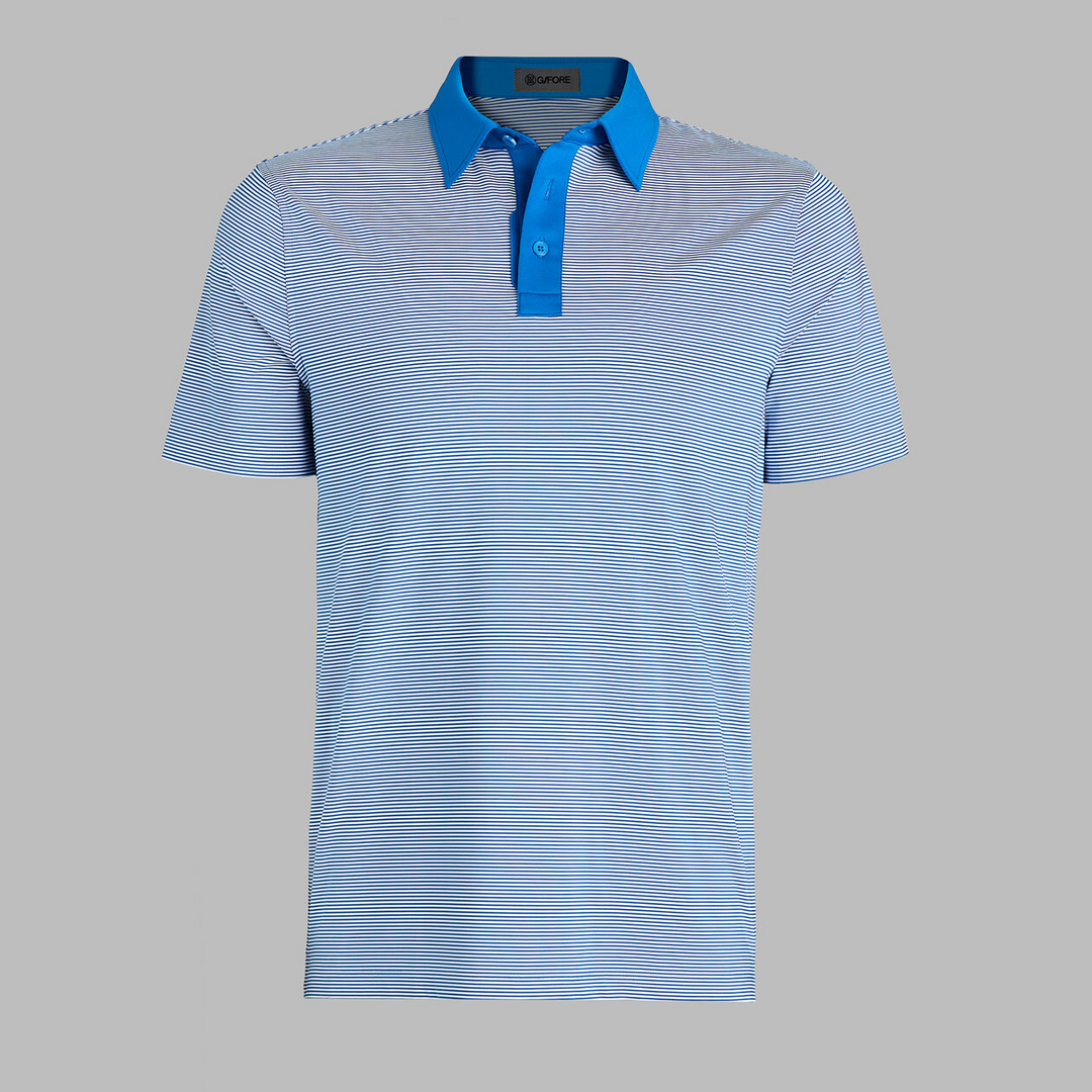 G/FORE MEN'S FEEDER STRIPE FINE TECH JERSEY POLO - LISBON