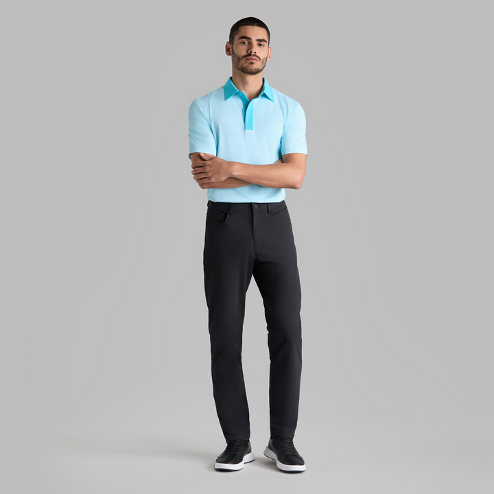G/FORE MEN'S FEEDER STRIPE FINE TECH JERSEY POLO - MOSAIC