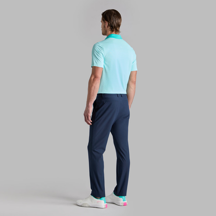 G/FORE MEN'S FEEDER STRIPE FINE TECH JERSEY POLO - SIREN