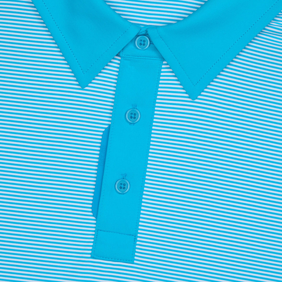 G/FORE MEN'S FEEDER STRIPE FINE TECH JERSEY POLO - VENETIAN