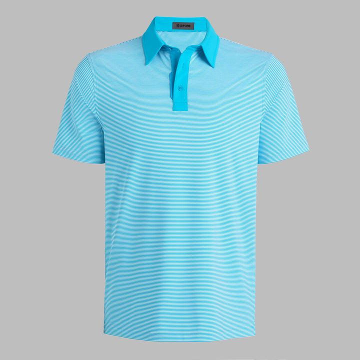 G/FORE MEN'S FEEDER STRIPE FINE TECH JERSEY POLO - VENETIAN