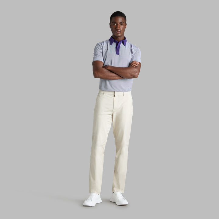 G/FORE MEN'S FEEDER STRIPE FINE TECH JERSEY POLO - WISTERIA