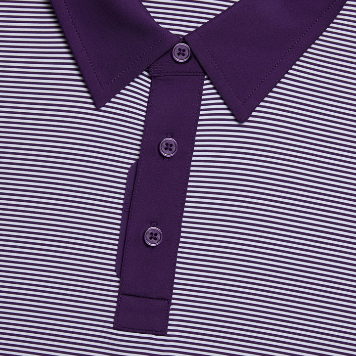 G/FORE MEN'S FEEDER STRIPE FINE TECH JERSEY POLO - WISTERIA