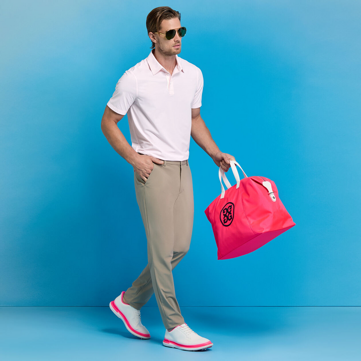 G/FORE MEN'S FINE STRETCH JACQUARD POLO - BLUSH