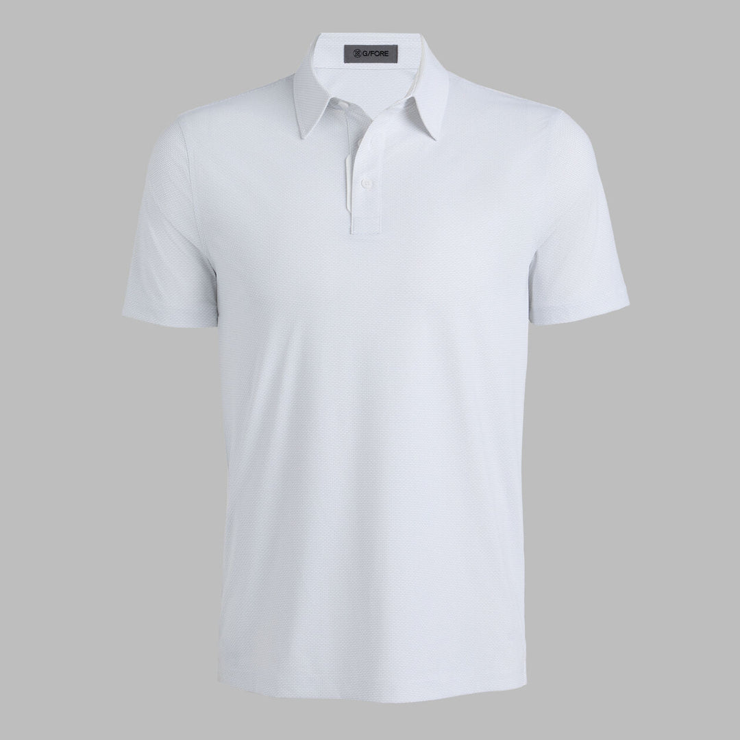 G/FORE MEN'S FINE STRETCH JACQUARD POLO - NIMBUS