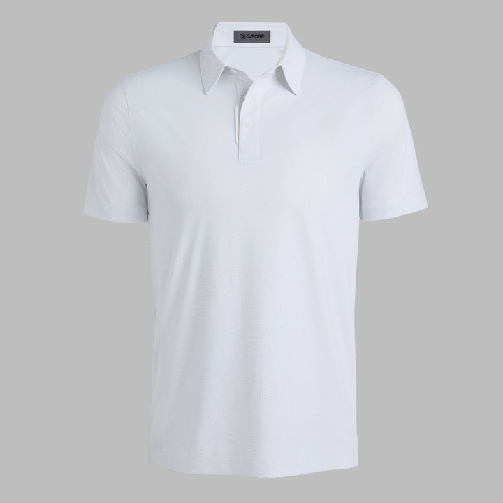 G/FORE MEN'S FINE STRETCH JACQUARD POLO - NIMBUS