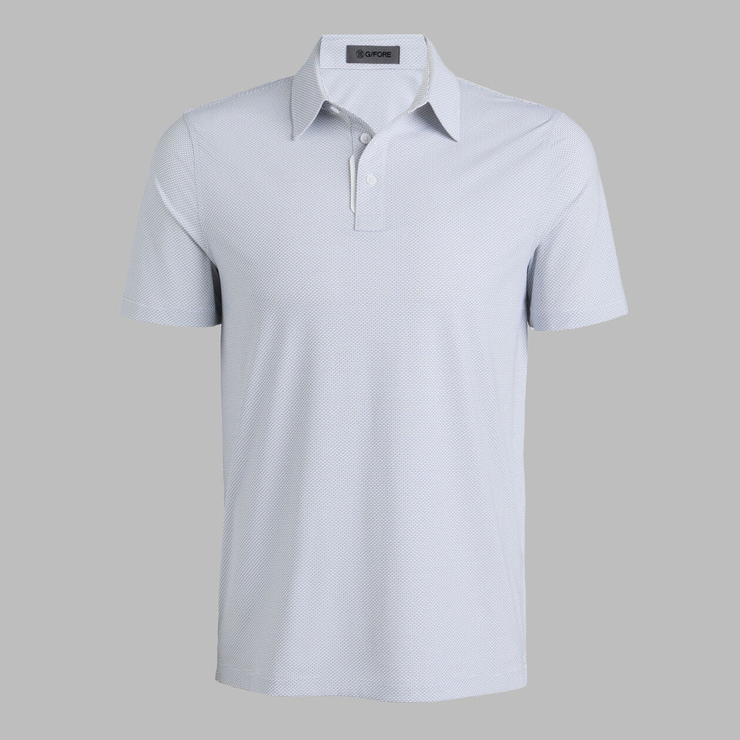 G/FORE MEN'S FINE STRETCH JACQUARD POLO - ONYX