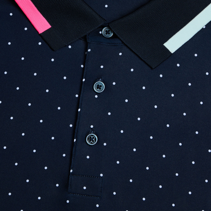 G/FORE MEN'S POLKA DOT TECH JERSEY POLO - TWILIGHT