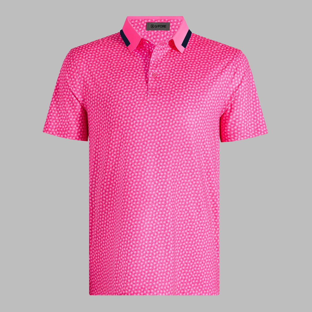 G/FORE MEN'S 3/G'S TECH JERSEY POLO - KNOCKOUT PINK