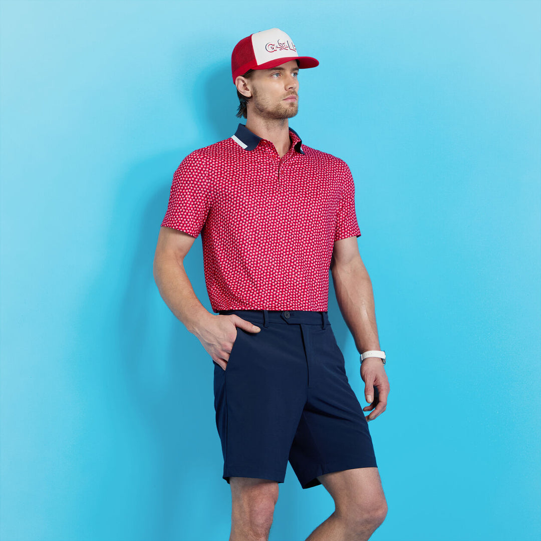 G/FORE MEN'S 3/G'S TECH JERSEY POLO - LAVA